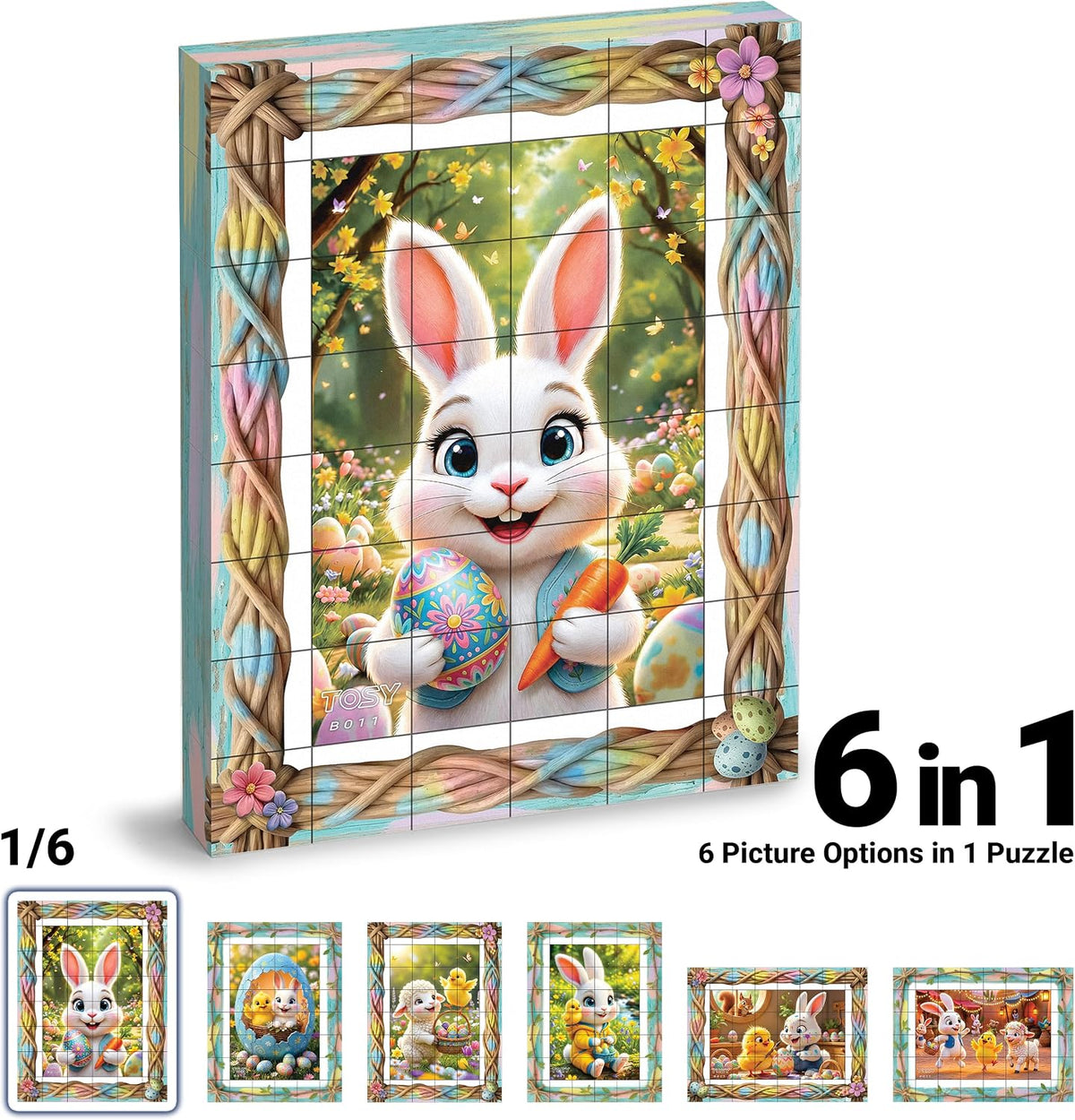 TOSY Picture Cube Enchanted Holiday 6-in-1 magnetic picture puzzle in frame - view 16