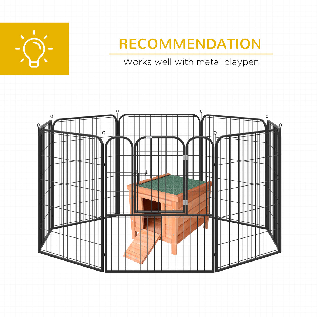 Small Wooden Rabbit Hutch Bunny Cage Guinea Pig Cage Duck House Dog House with Openable & Waterproof Roof, for Rabbits, 