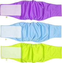 Male Dog Belly Manner Band Wraps Nappies, Blue Green and Purple - Solid / Medium (15"-21" Waist)