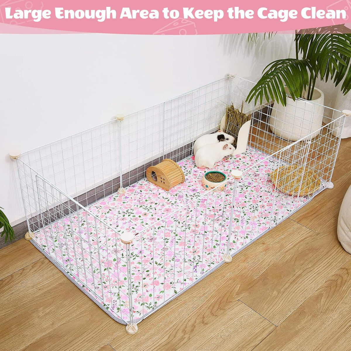 Unicorn Catcher 2 Pack Washable Guinea Pig Cage Liner - Light Pink / 47X24in - image 2