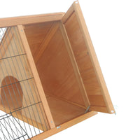 Rabbit Hutch Outdoor, Wooden Chicken Coop with Run, Outdoor Small Animal Cage for Rabbit, Small Duck and Chicken, Brown
