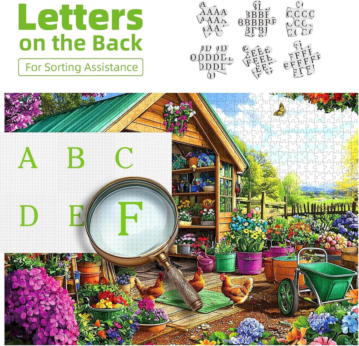 Halloween Puzzle 500 Piece with Lettered for Adults Gift - 500piece - Garden Shed - 23x15" / Retired Models - image 4