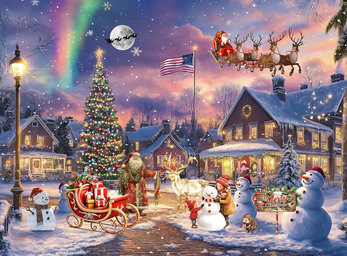 Nattork Jigsaw Puzzle 1000 Pieces for Adults - Snowy Night