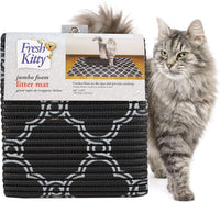 Fresh Kitty Durable XL Jumbo Foam Litter Box Mat, No Phthalate - Black/White Quatrefoil / 1 Count (Pack of 1)