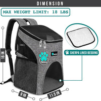 PetAmi Cat Backpack Carrier for Small Dogs and Large Cats - Heather Gray - image 2