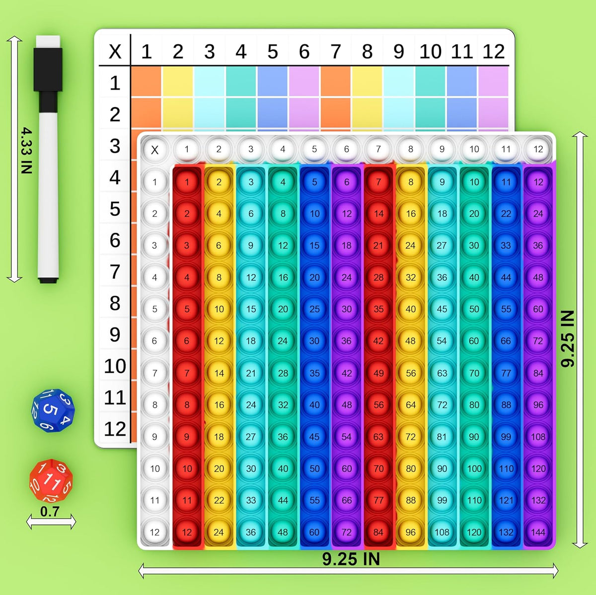COOVA Multiplication Chart Pop It, Multiplication Game Board - Multiplication Pop It - image 4