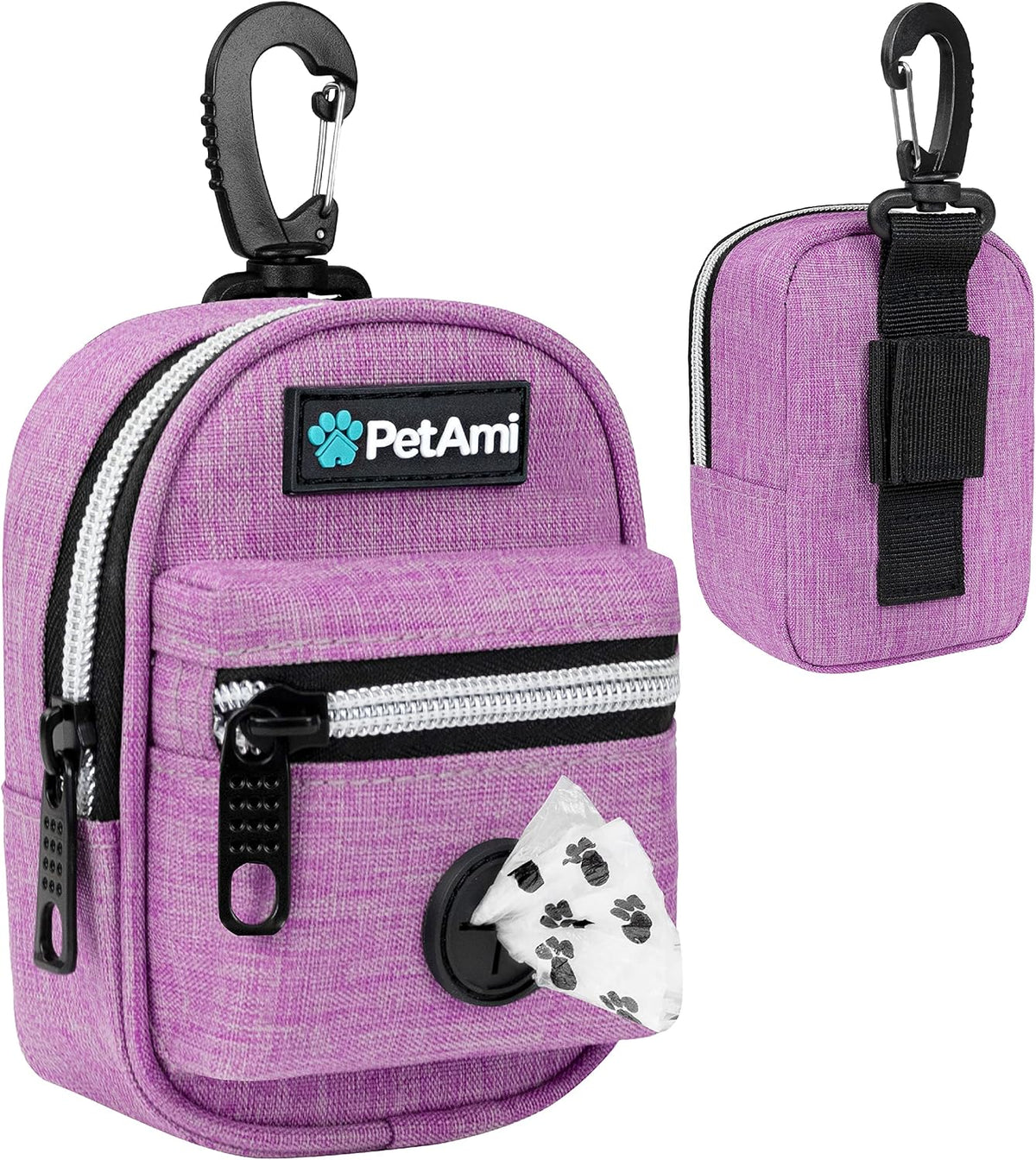 PetAmi Dog Poop Bag Holder for Leash - Purple / 1 Count (Pack of 1)