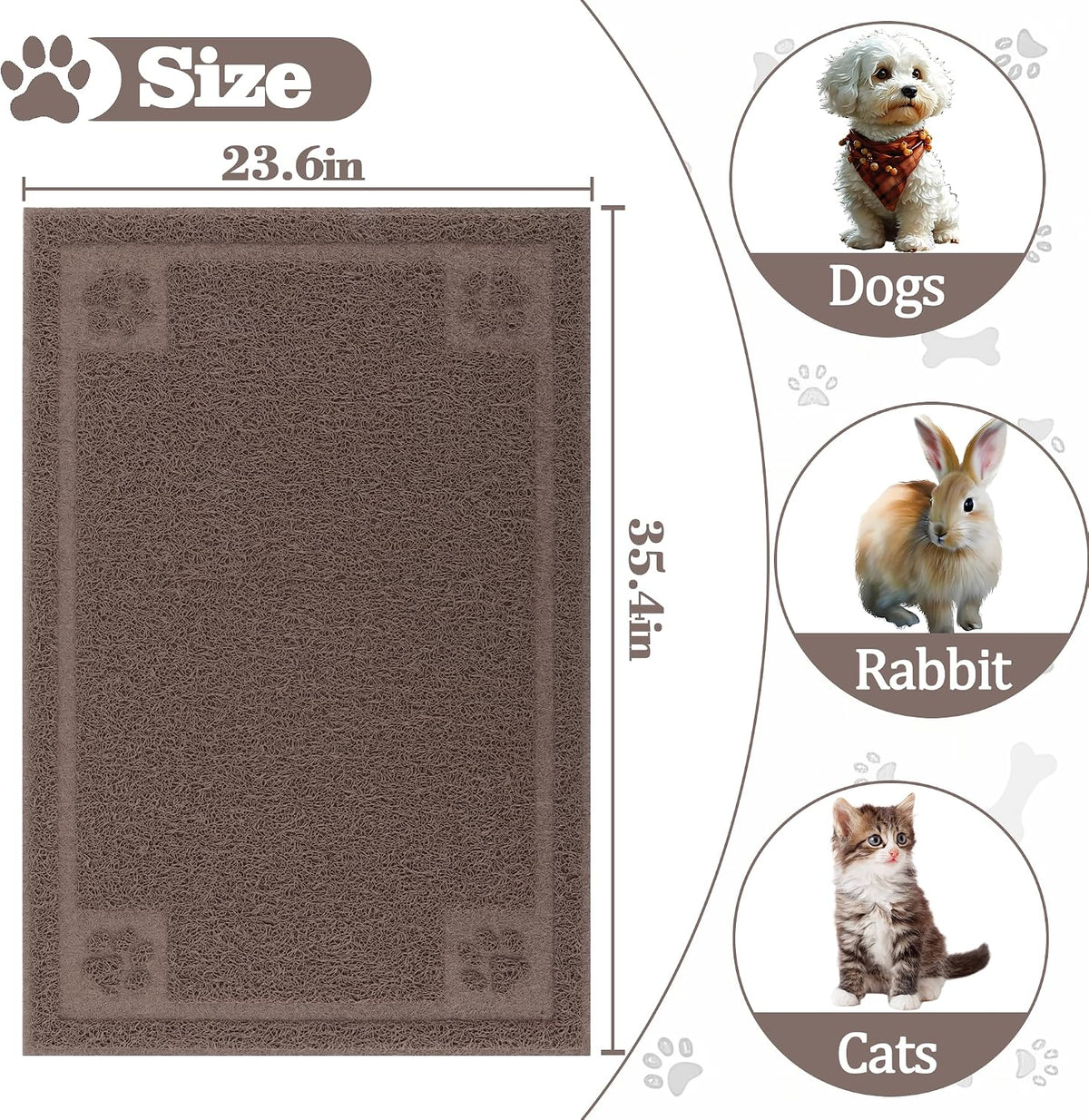 Darkyazi Pet Feeding Mat Large for Dogs and Cats - Coffee - image 2