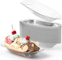 Super Fun Recyclable Banana Split Boats 50Pk. Best Long 12Oz - 50 Pack / 8 Oz