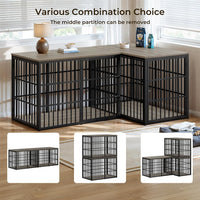 Lyromix 48'' XXL Dog Crate Furniture with 3 Doors for Large Dogs – Essentials for Dogs - Ancient gray / 53.9"L x 31.9"W x 37.2"H - image 2