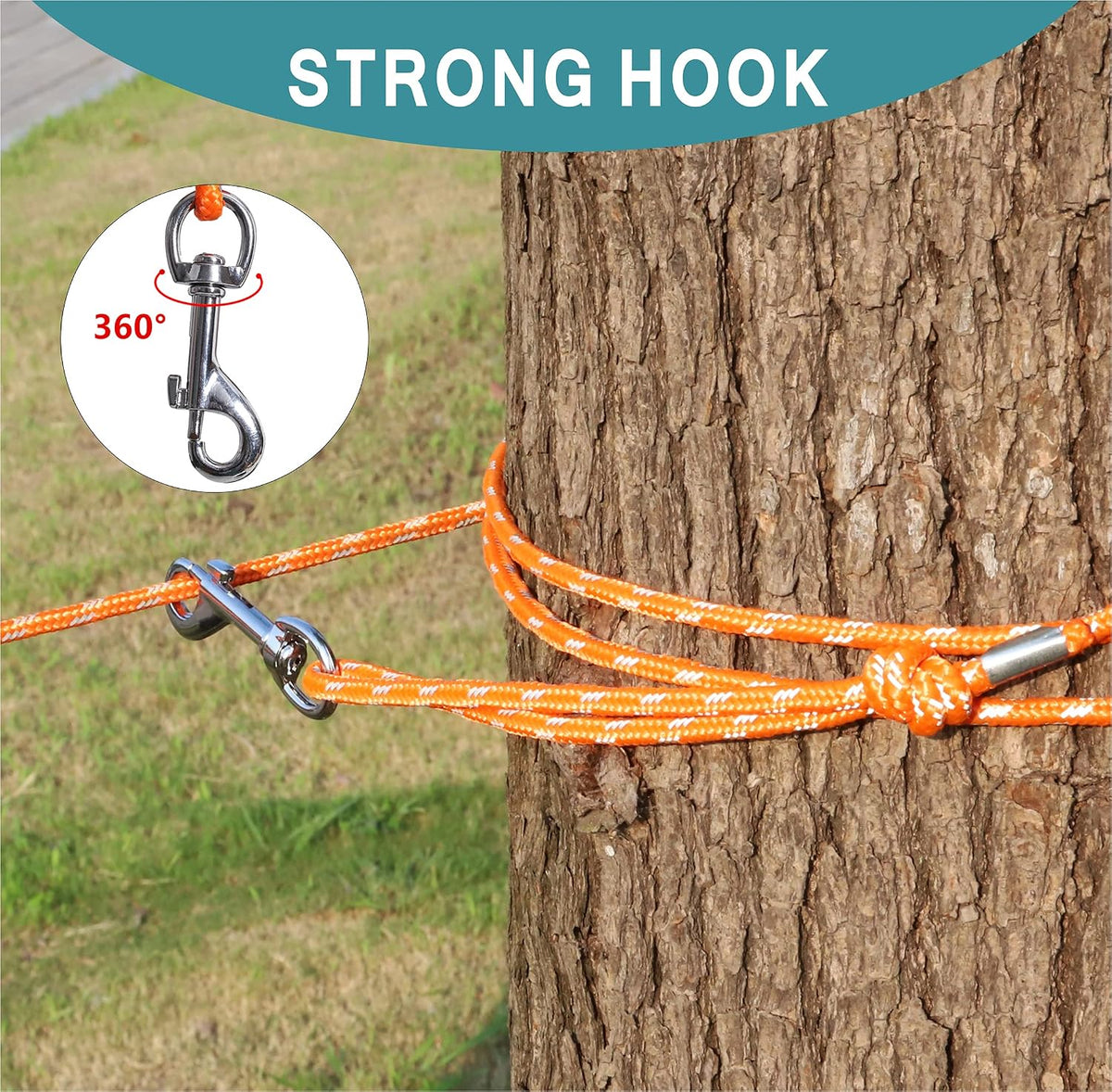 Reflective Cat Leash 50FT Cat Cable Out Escape Proof Walking Leads - 50FT / Orange - image 4