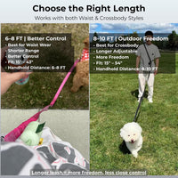 Hands Free Dog Leash, Waist & Crossbody 2-in-1 for Jogging & Hiking – Essentials for Dogs - Spring Green / Large (8–10FT) - image 2