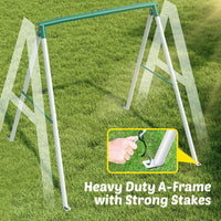 Trekassy 60" Platform Saucer Swing with Stand - Green/White Frame + Black Swing / 440LBS & 6FT - image 3