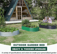 Land Guard Galvanized Raised Garden Bed Kit, Galvanized Planter Raised Garden Boxes Outdoor, Oval Large Metal Raised Garden Beds for Vegetables(Grey)4×2×1ft(1pcs)