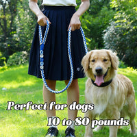 5FT Braided Cotton Rope Leash for Small, Medium and Large Dogs - Sea Wave - image 2