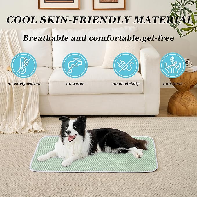 MICROCOSMOS Pet Cooling Mat & Sleeping Pad- Breathable Bubble Surface, EZ Clean. Keep Cooling for Pets, Kids and Adults in Summer.(Green, 36" x 36")