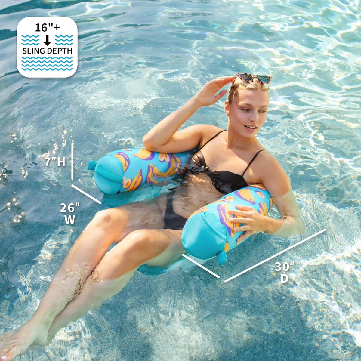 Big Joe Noodle Sling No Inflation Needed Pool Seat with Armrests - Banana Pop / Noodle Sling - image 2