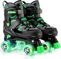 NEMONE Mermaid Adjustable Light up Roller Skates for Girls Boys – Fun for Kids & Family - B- Hero Quest / Large - Youth