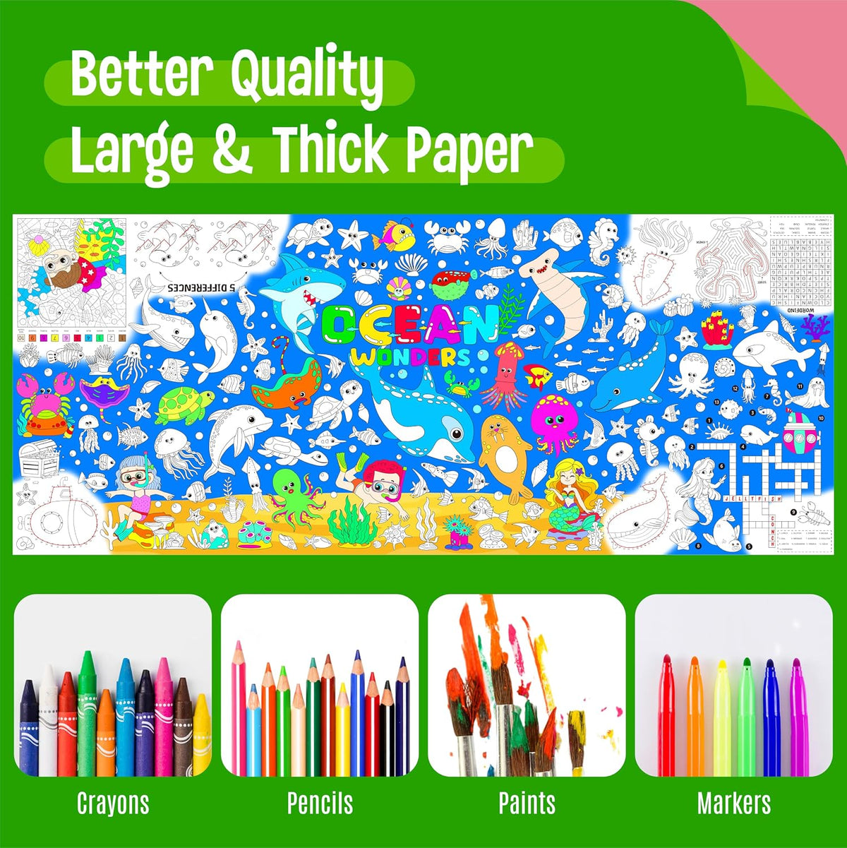 SpriteGru jumbo Halloween coloring poster with ghosts, pumpkins and witches - view 33