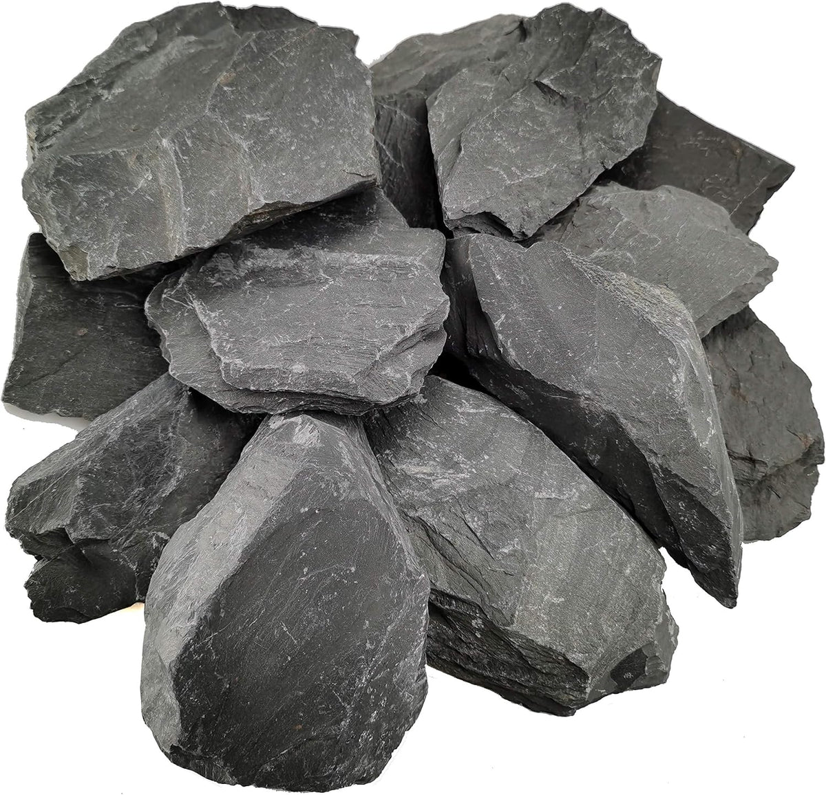 Voulosimi Natural Slate Rocks PH Neutral Stone Perfect Rocks - 5-7 inch / 12 LB