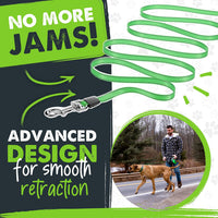Mighty Paw Retractable Dog Leash, for Large Dogs, Auto-Locking - Deluxe Green / 0 - 50 lbs - image 4