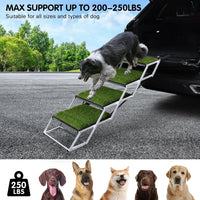 Folding Dog Stairs for Car, 16.9" Wide 4-Step Non-Slip Pet Steps – Essentials for Dogs - Green / 20In-4 Steps - image 3