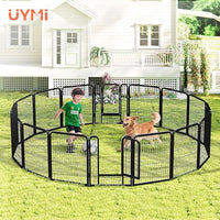 32 Inch Dog Playpen - 16 Panels Metal Pet Exercise Pen for Small-Medium Dogs, Indoor/Outdoor Dog Fence for Yard, Garden, Camping & RV Travel