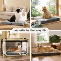 Bedsure ComfyFleece Large Dog Bed for Crate with Washable Cover - 29x18x2.8 / Coffee & Cream - image 4