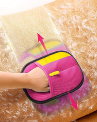 2025 Thickened Electrostatic Pet Hair Removal Gloves (2 Pcs) - Reusable Strong Grooming Gloves for Cats & Dogs, Hair Remover for Couch, Furniture, Carpet, Car Seats & Clothing (Pink)