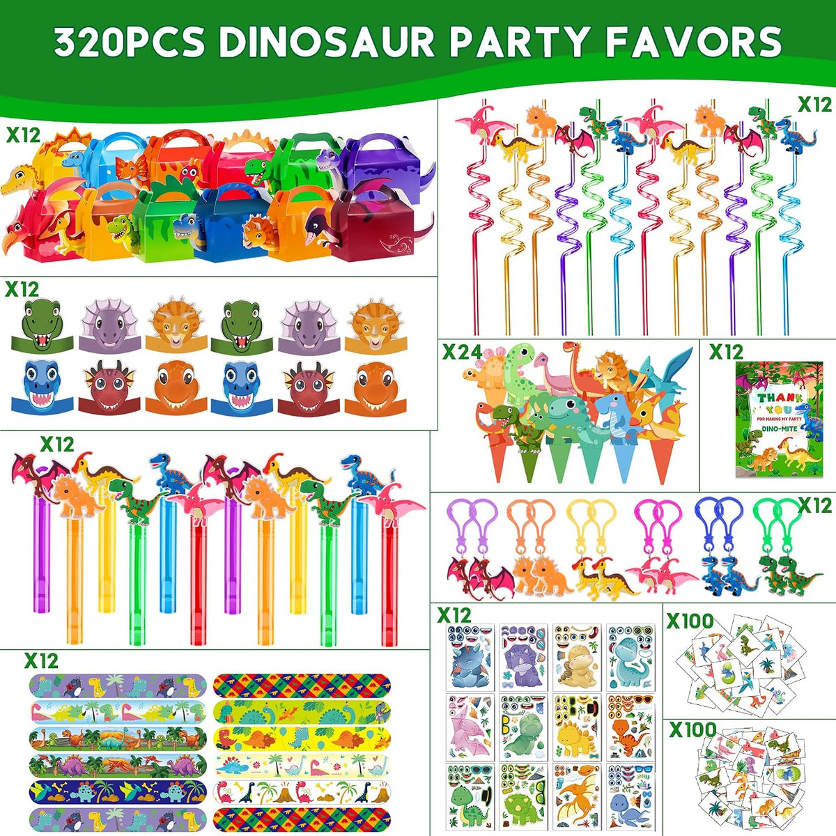 PLOUGVI 702PCS Halloween Party Favors Supplies Decorations - Dinosaur Party Favors - image 3