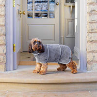 Lucky Pooch Dog Robe, Luxurious Dog Bathrobe - M / Grey - image 2