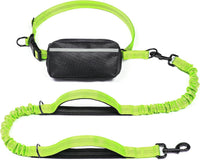 Hands Free Dog Leash with Zipper Pouch - Green / Large