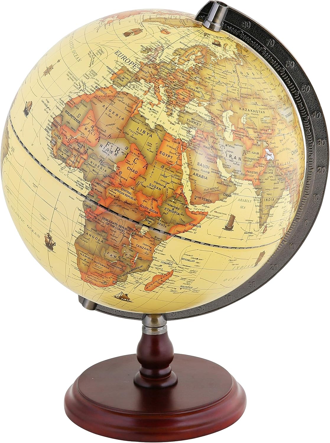 Annova Mini Antique Globe 4-inch / 10 cm - Brown Vintage - image 2