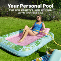 SLOOSH Inflatable Tanning Pool Lounger Float - Cyan Pink / Large - image 3