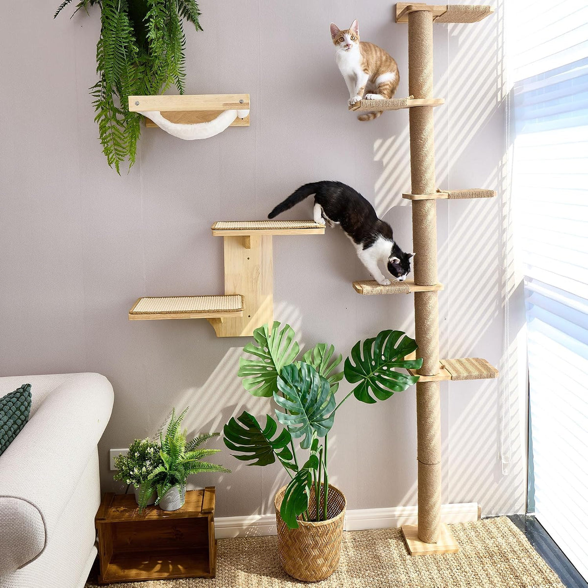 FUKUMARU Wall-Mounted Cat Tree for Small & Medium Cats – Essentials for Cats - image 3
