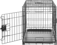 Amazon Basics Durable,Foldable Metal Wire Dog Crate with Tray, Double Door, 30 x 19 x 21 in, Black