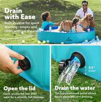 SLOOSH Foldable Dog Kiddie Pool - Blue / 63" x 12" - image 2