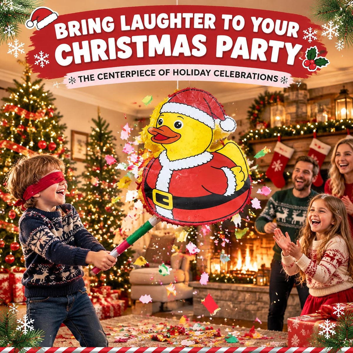Lewtemi 17.3 inch red chili pepper pinata set with blindfold, pinata stick and confetti - view 13
