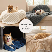 Bedsure ComfyFleece Waterproof Dog Blankets for Large Dogs - S(25x35")-1pc / Sandy Beige - image 4