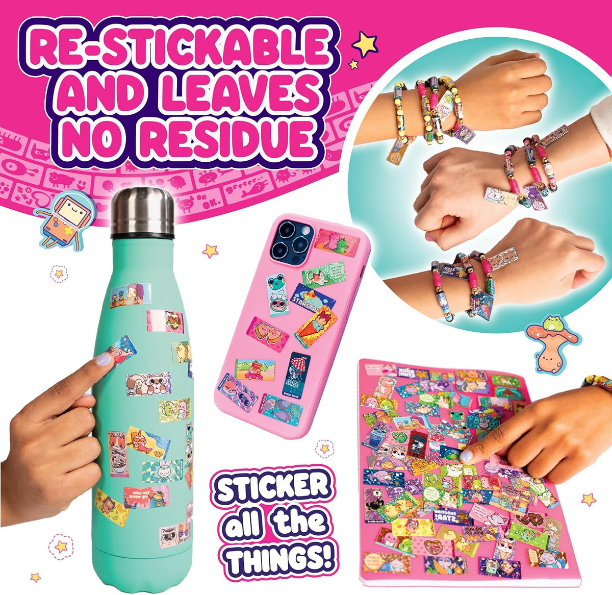 BoxLunch Sticki Rolls blind capsule sticker bracelet with holographic glow in the dark design - view 3