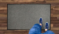 WaterHog Diamond | Commercial-Grade Entrance Mat with Rubber Border – Indoor/Outdoor, Quick Drying, Stain Resistant Door Mat (Medium Grey, 6' x 6')