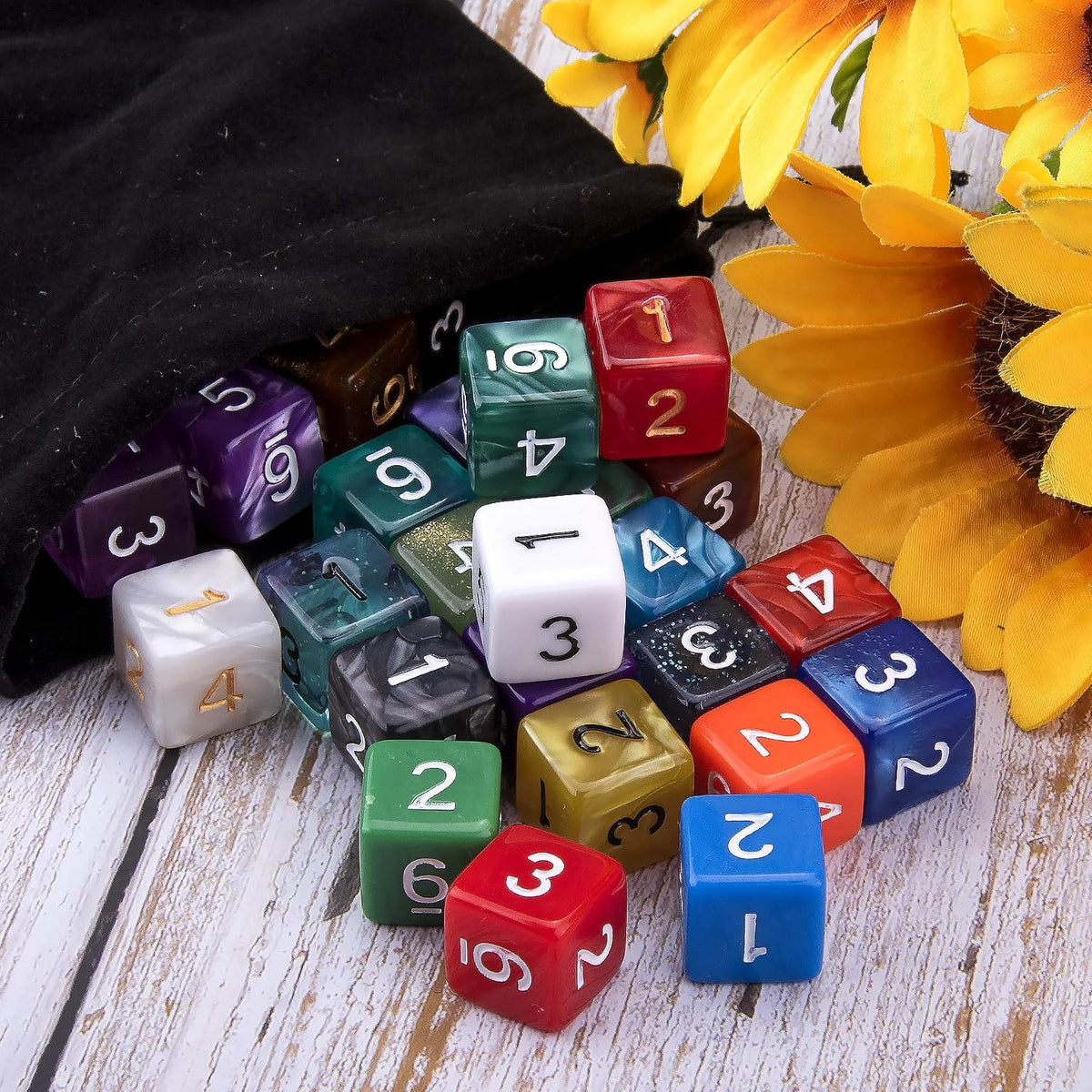 AUSTOR 35 Pieces 20 Sided Dice Polyhedral Dice Set Mixed Color Game - 6 Sideds - image 4