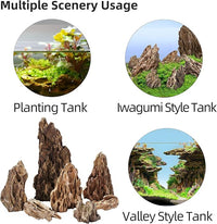 LANDEN Natural Dragon Stones (16lbs, 2~8 inches,7-8pcs) for Aquascaping Terrariums, Paludariums,Vivariums, Reptile and Amphibian Enclosures