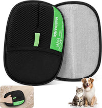 Pet-Hair-Removal-Glove 2Pcs, Double-Sided-Pet-Grooming-Glove Reusable Cat & Dog Hair Remover Mitt for Couch,Furniture,Carpet, Car Seat Electrostatic-Pet-Hair-Remover Efficient Pet-Hair-Cleaning-Glove