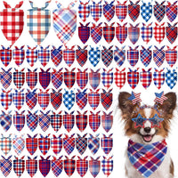 Abbylike 100 Pcs Fall Thanksgiving Dog Bandanas Bulk - Patriotic Plaid / 25.6 x 17.7 x 17.7 Inch