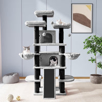 Allewie 68 Inches Cat Tree/House and Towers for Big Feline/Scratching - 68 in / Black & Grey - image 2