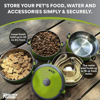 Healthy Human Travel Pet Bento Bowls - 2-Bowl Set / Green - image 3