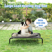 Simple Trending Raised Dog Bed for Small Dogs, Waterproof Elevated Dog Cot, Outdoor Cooling Pet Bed, 36.5" x 22.5", Black