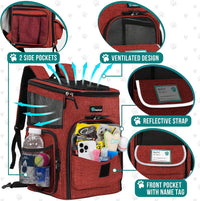 PetAmi Dog Backpack Carrier - Red / 12.5"L x 12.0"W x 16.5"H - image 4