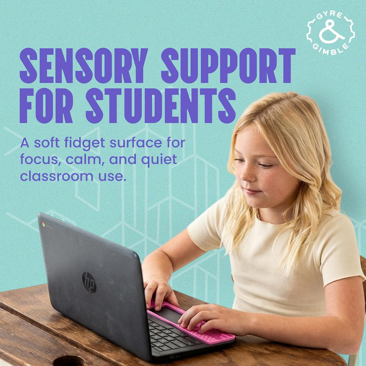 Gyre & Gimble silicone Chromebook gidget sensory palm rest with trackpad cutout - view 5